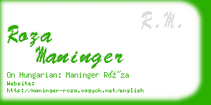roza maninger business card
